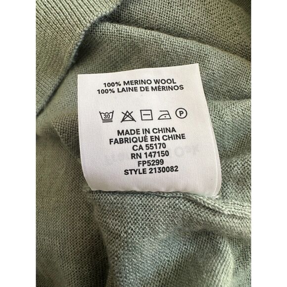 Frank and Oak Women's Sage Green Merino Wool Long Sleeve Knit Top Size Small - Picture 5 of 5